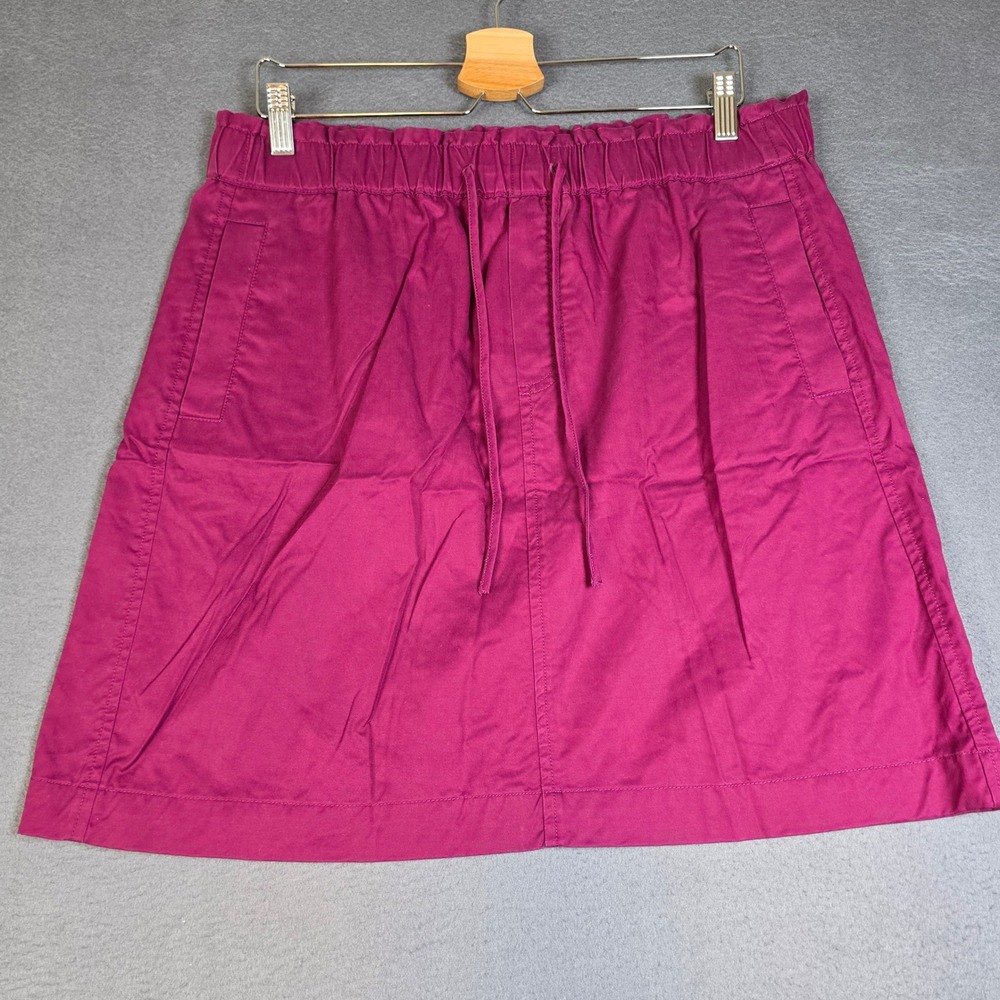 LOFT Outlet Skirt Women Large Magenta Drawstring Elastic Waist Pockets